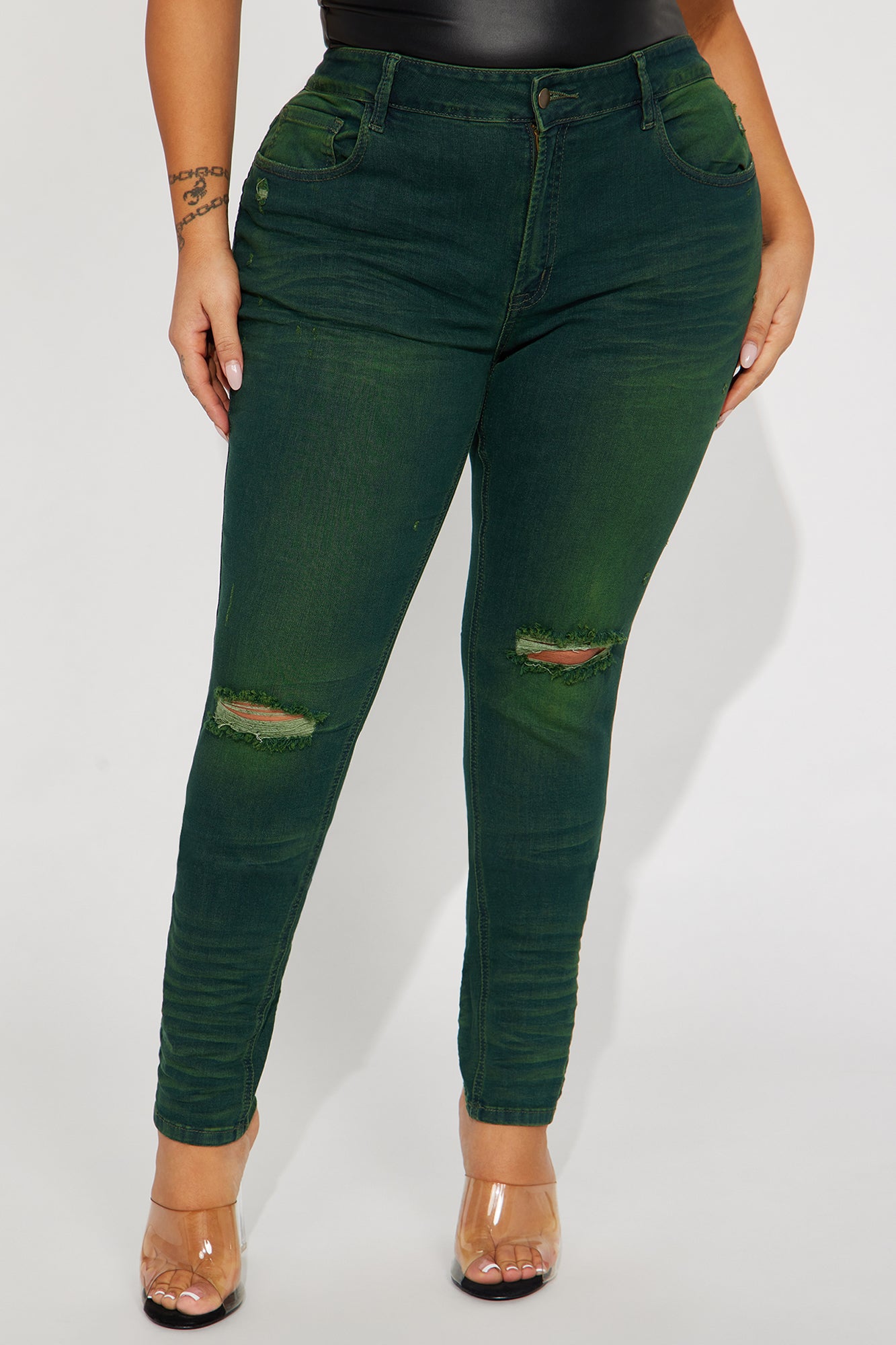 When You Know You Know Skinny Jeans - Olive
