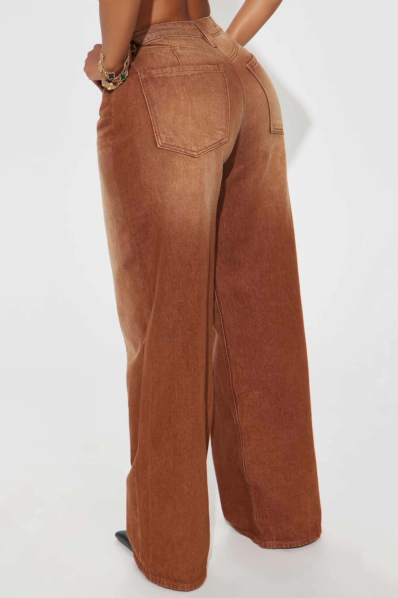 Amber Tinted 90's Baggy Jeans - Brown