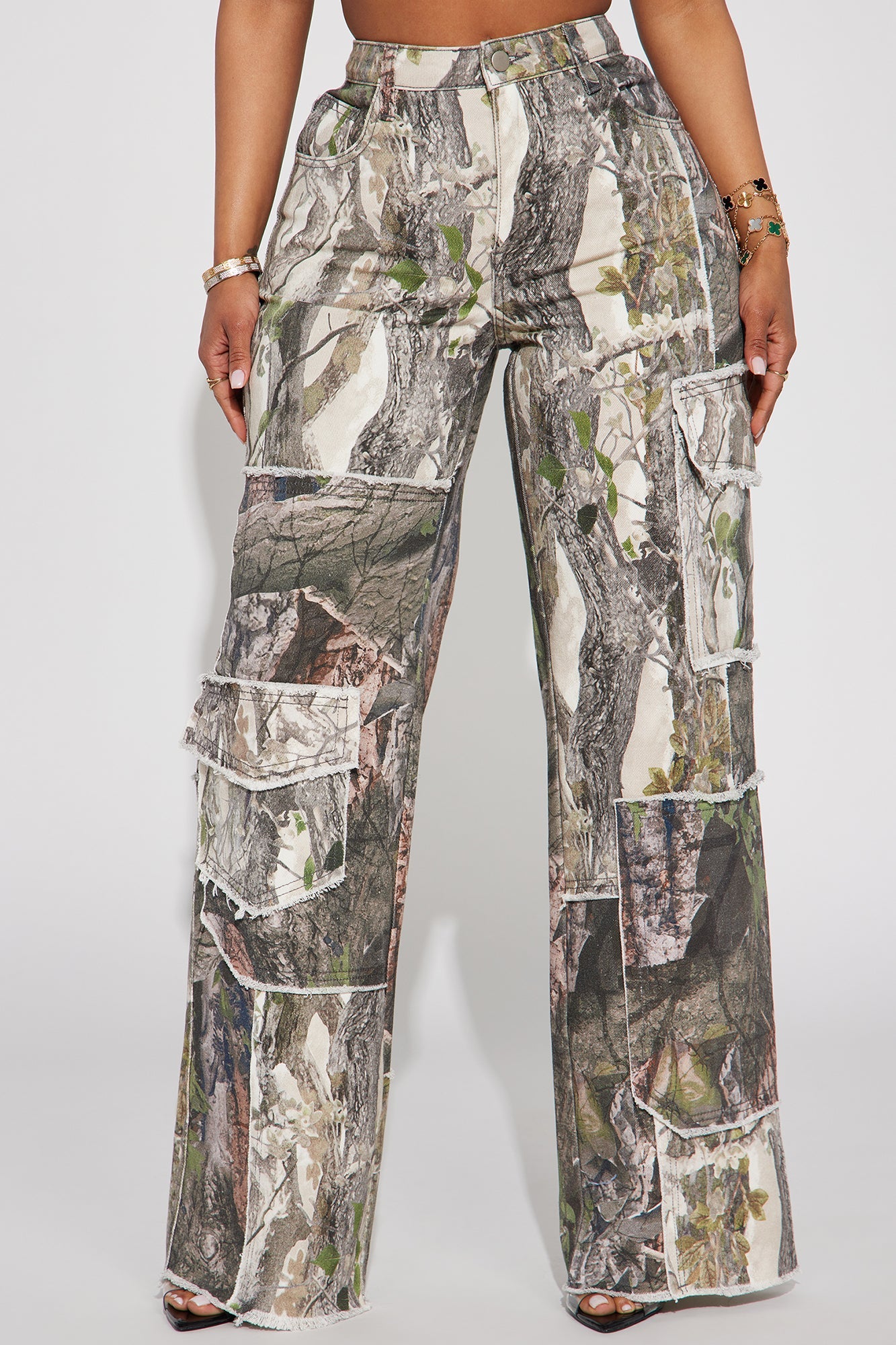 In My Sights Mixed Camo Baggy Jeans - Camouflage