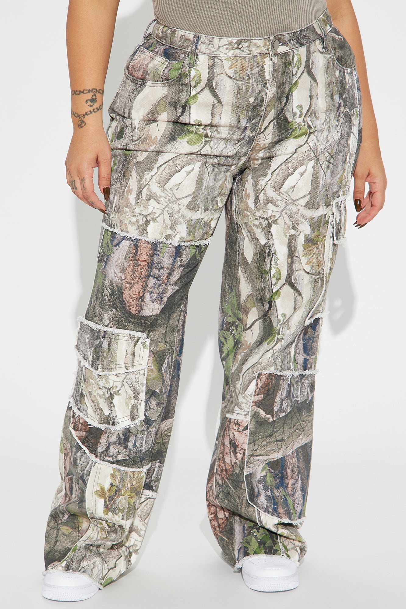 In My Sights Mixed Camo Baggy Jeans - Camouflage