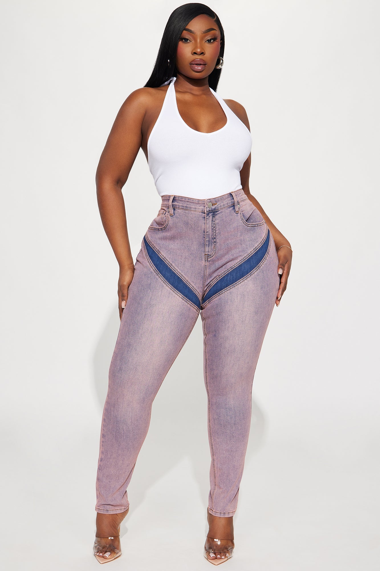 Under The Radar Stretch Skinny Jeans - Pink