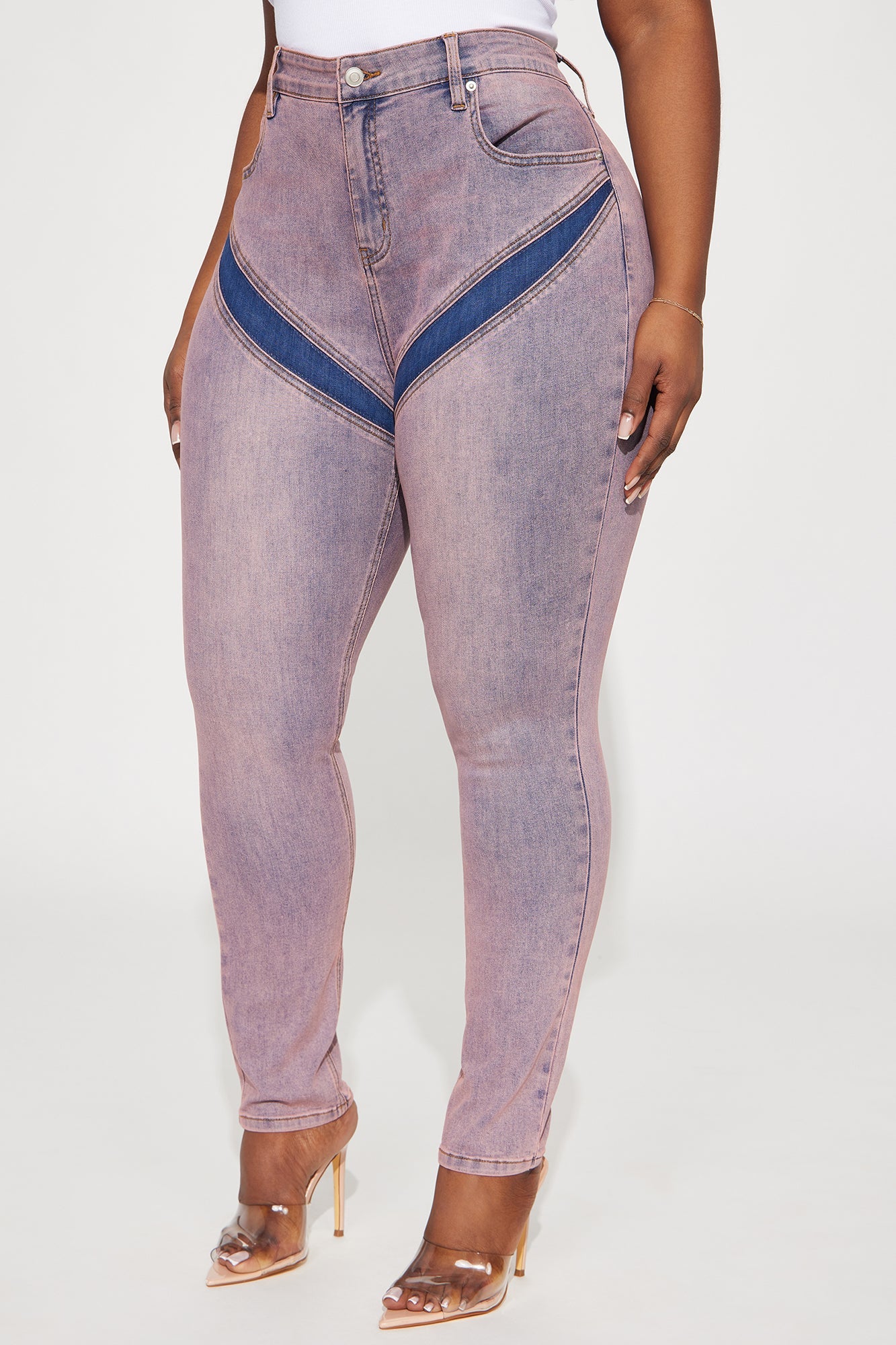 Under The Radar Stretch Skinny Jeans - Pink