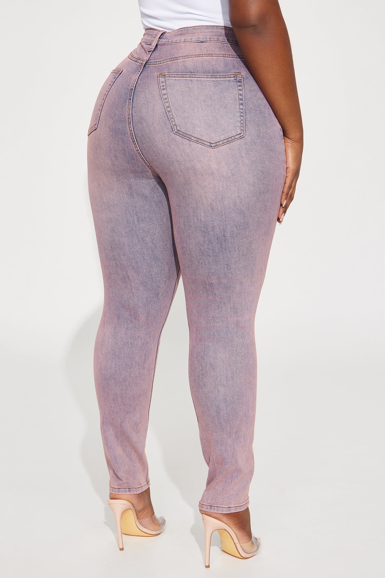 Under The Radar Stretch Skinny Jeans - Pink
