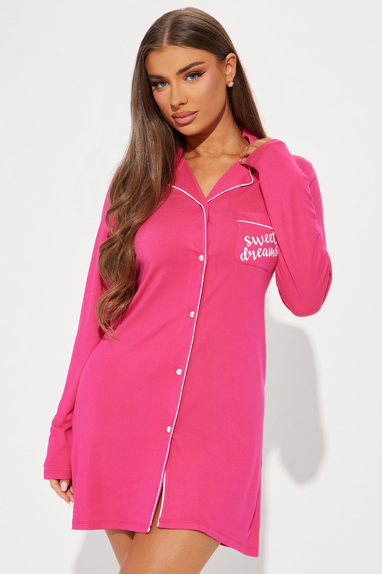 Sweet Dreams PJ Sleep Shirt - Fuchsia