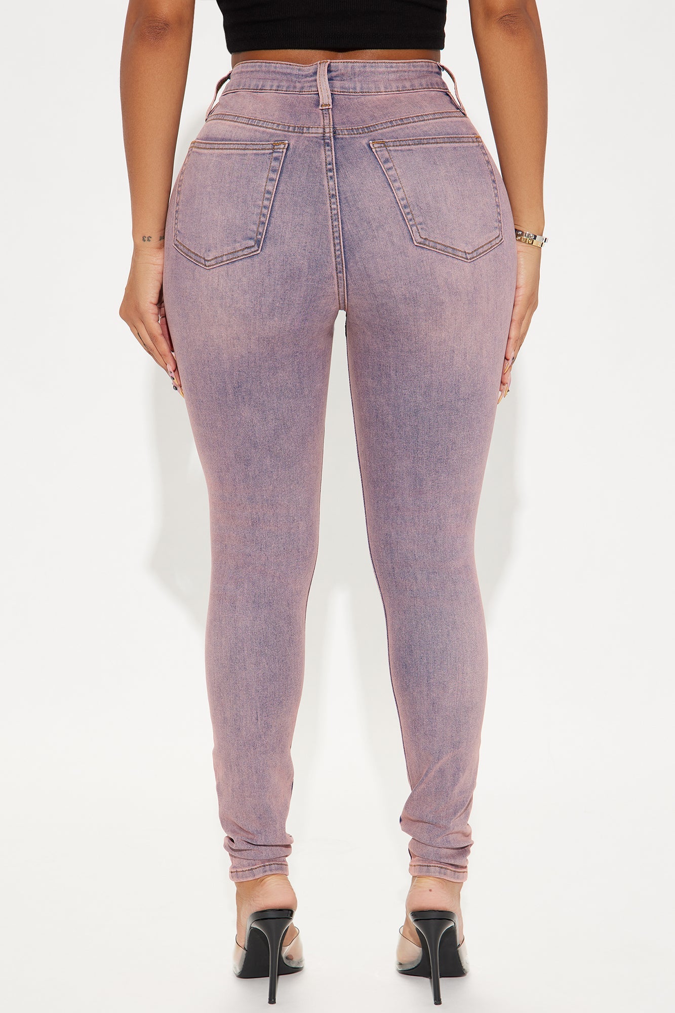 Under The Radar Stretch Skinny Jeans - Pink