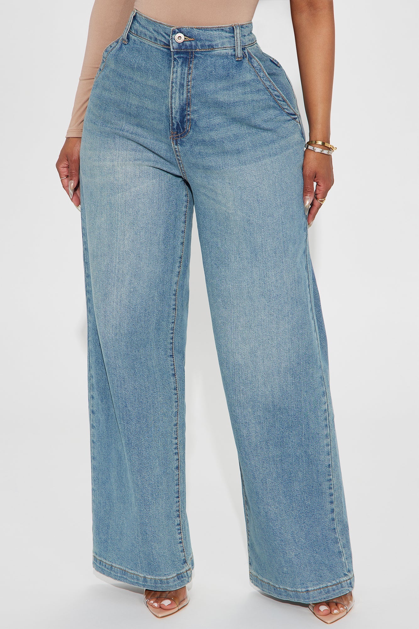 Dylan Drop Waist Baggy Jeans - Vintage Wash