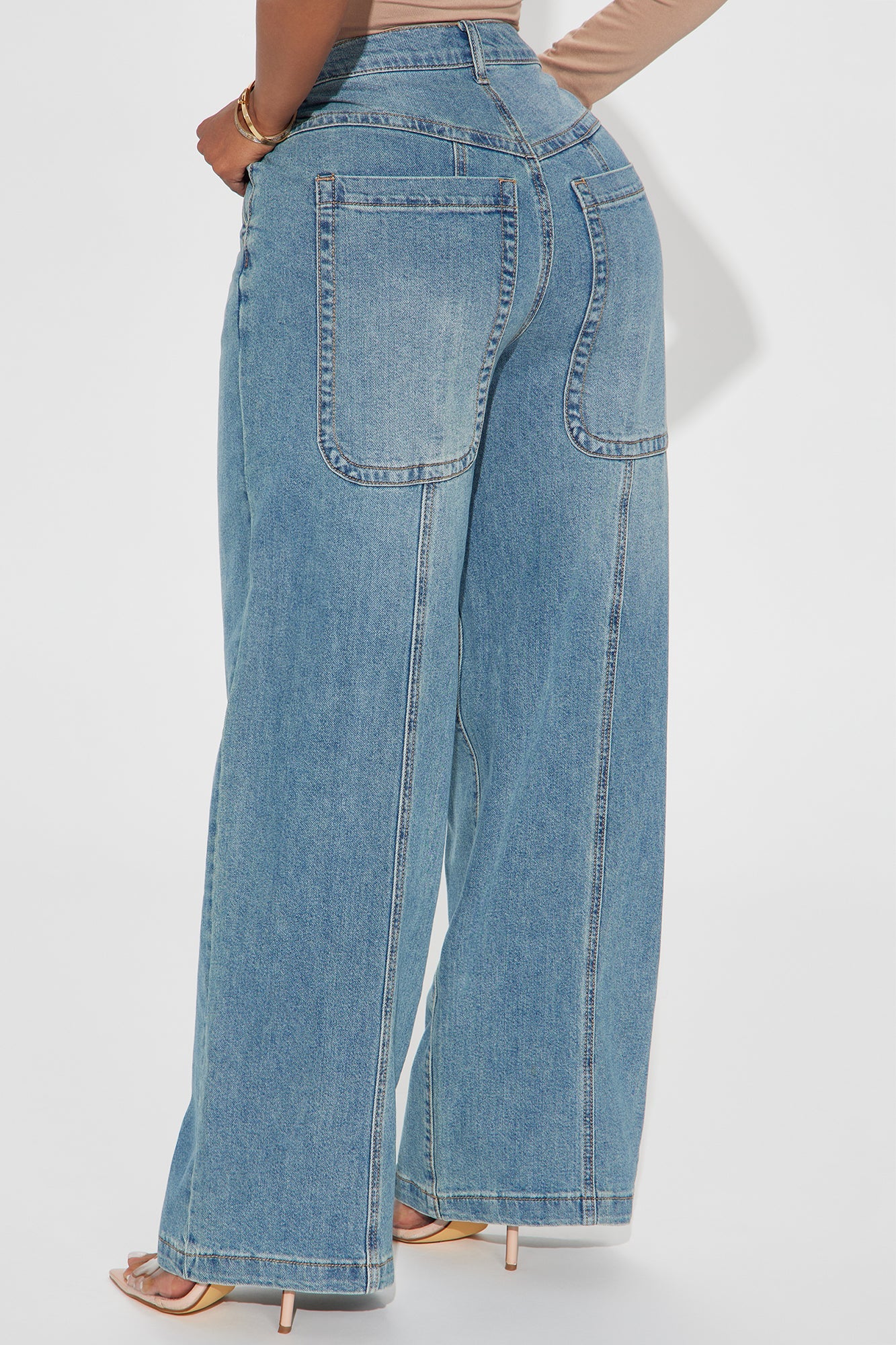 Dylan Drop Waist Baggy Jeans - Vintage Wash