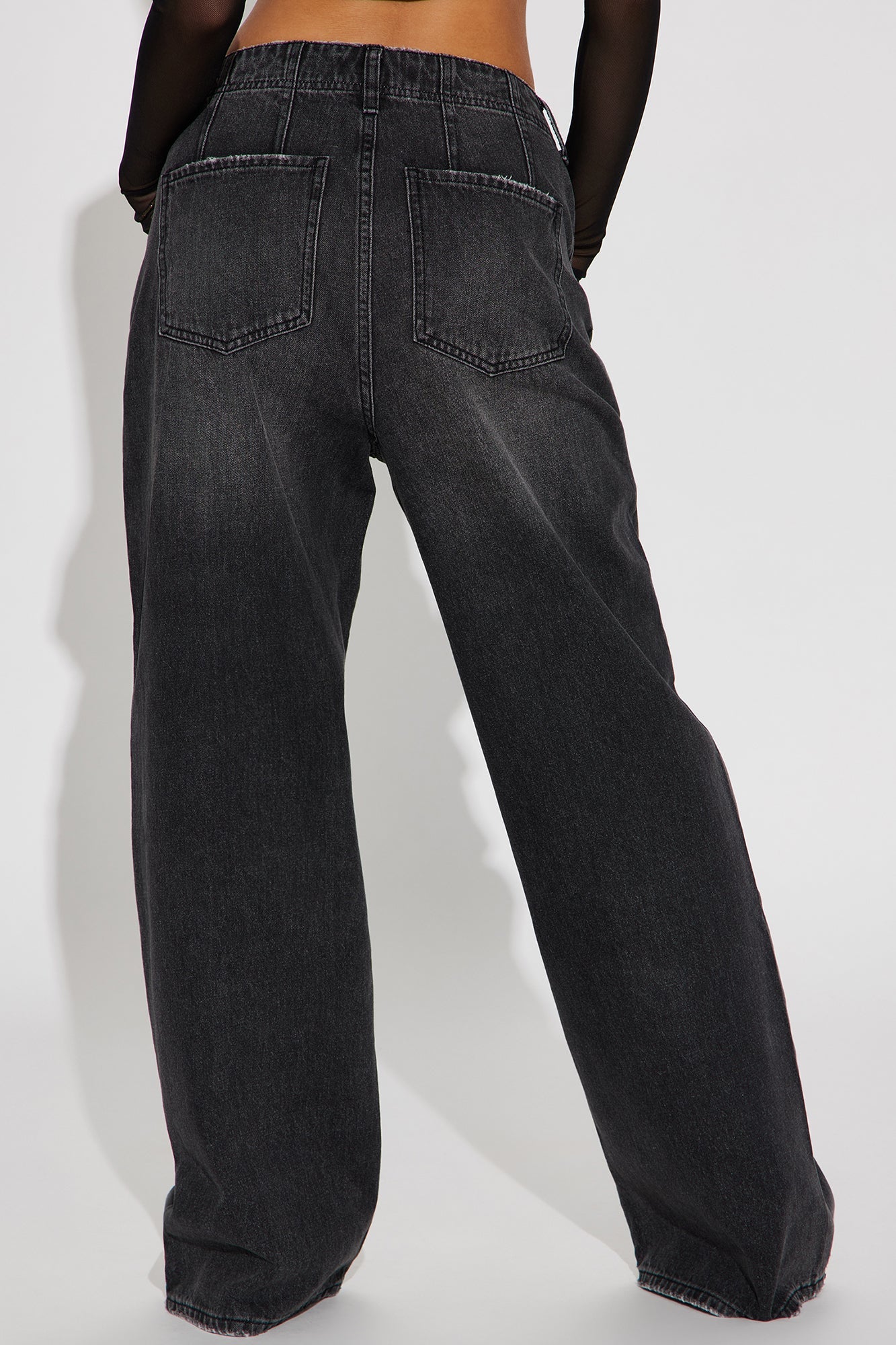 The West End Drop Waist Baggy Jeans - Black Wash