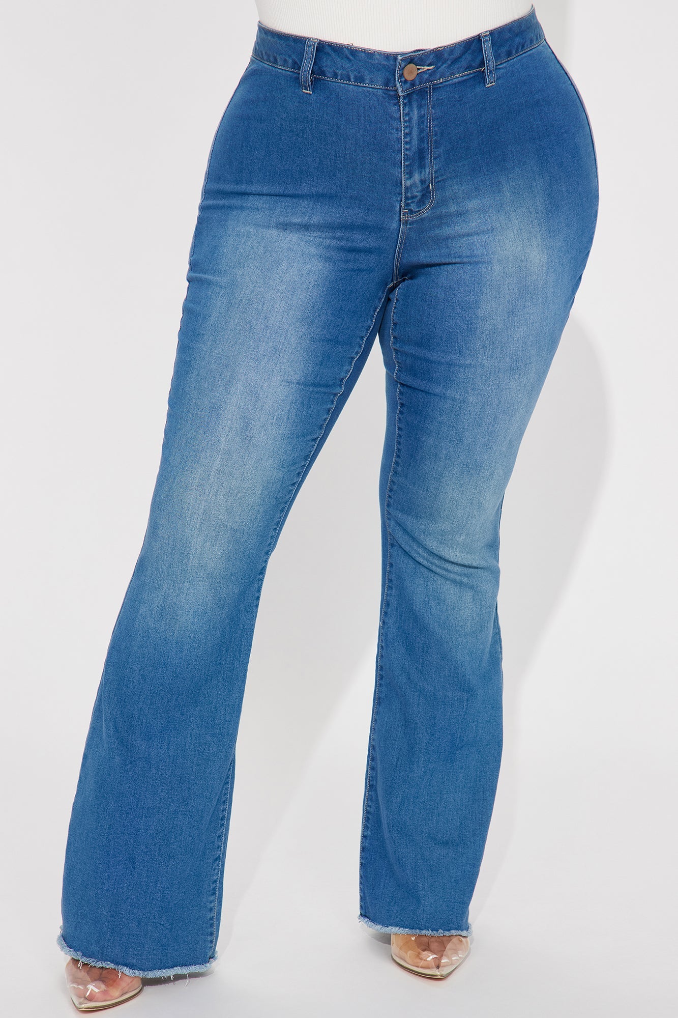 Valentina High Rise Flare Jeans - Medium Blue Wash