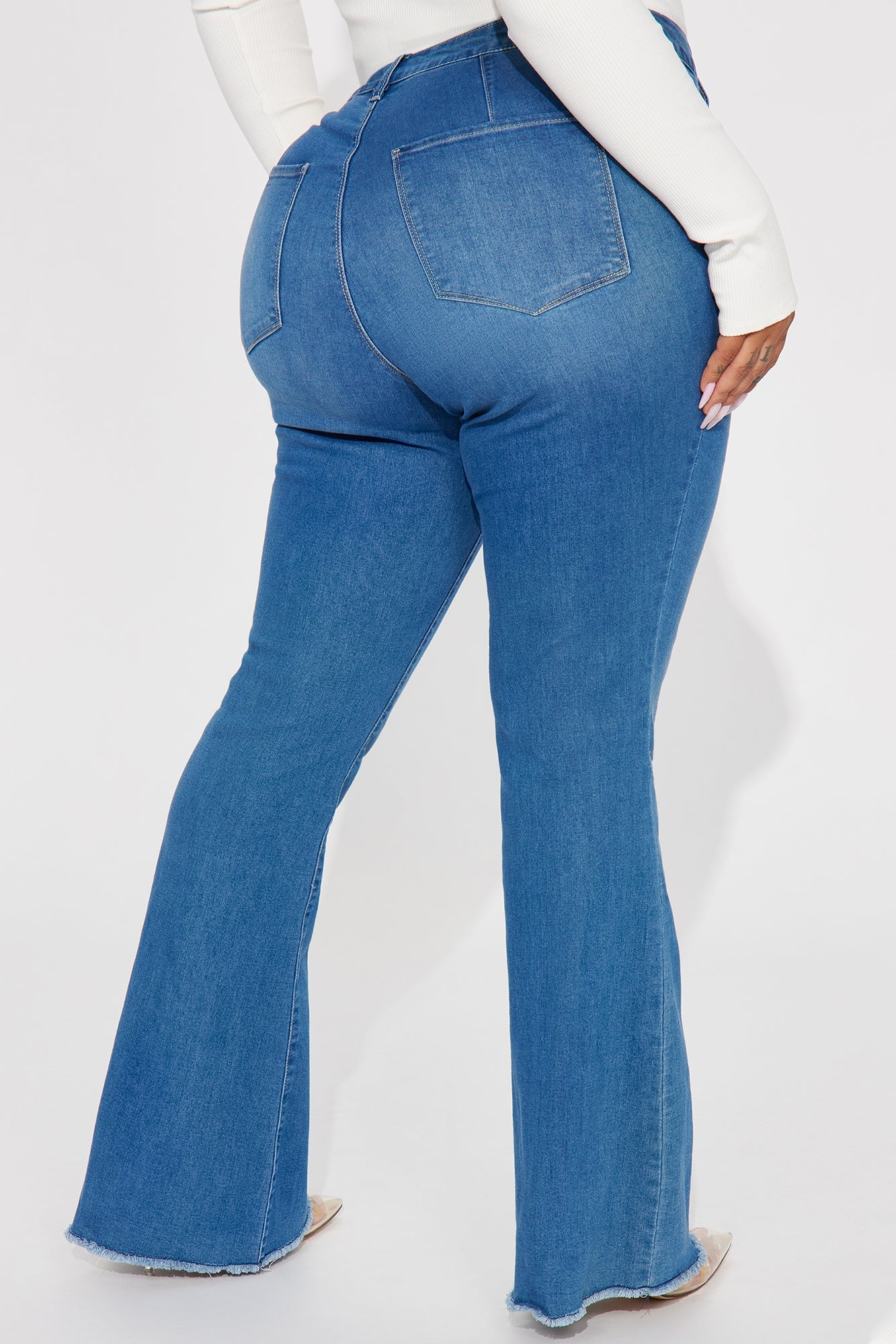 Valentina High Rise Flare Jeans - Medium Blue Wash
