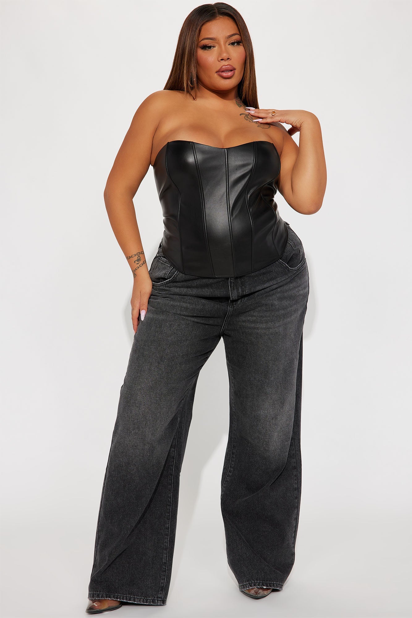 The West End Drop Waist Baggy Jeans - Black Wash