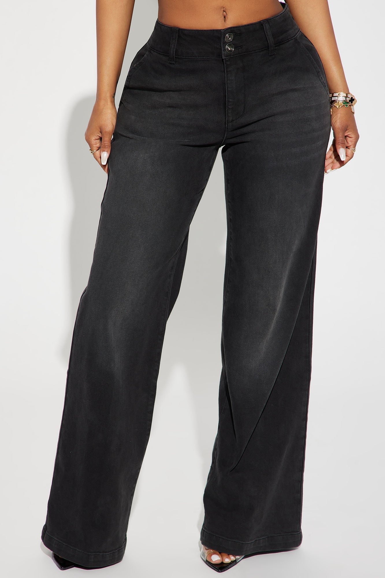No Competition Baggy Wide Leg Jean - Black Wash