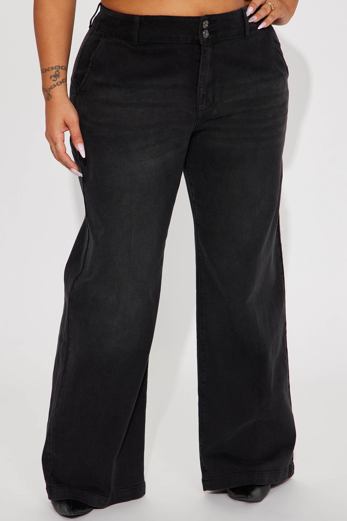 No Competition Baggy Wide Leg Jean - Black Wash