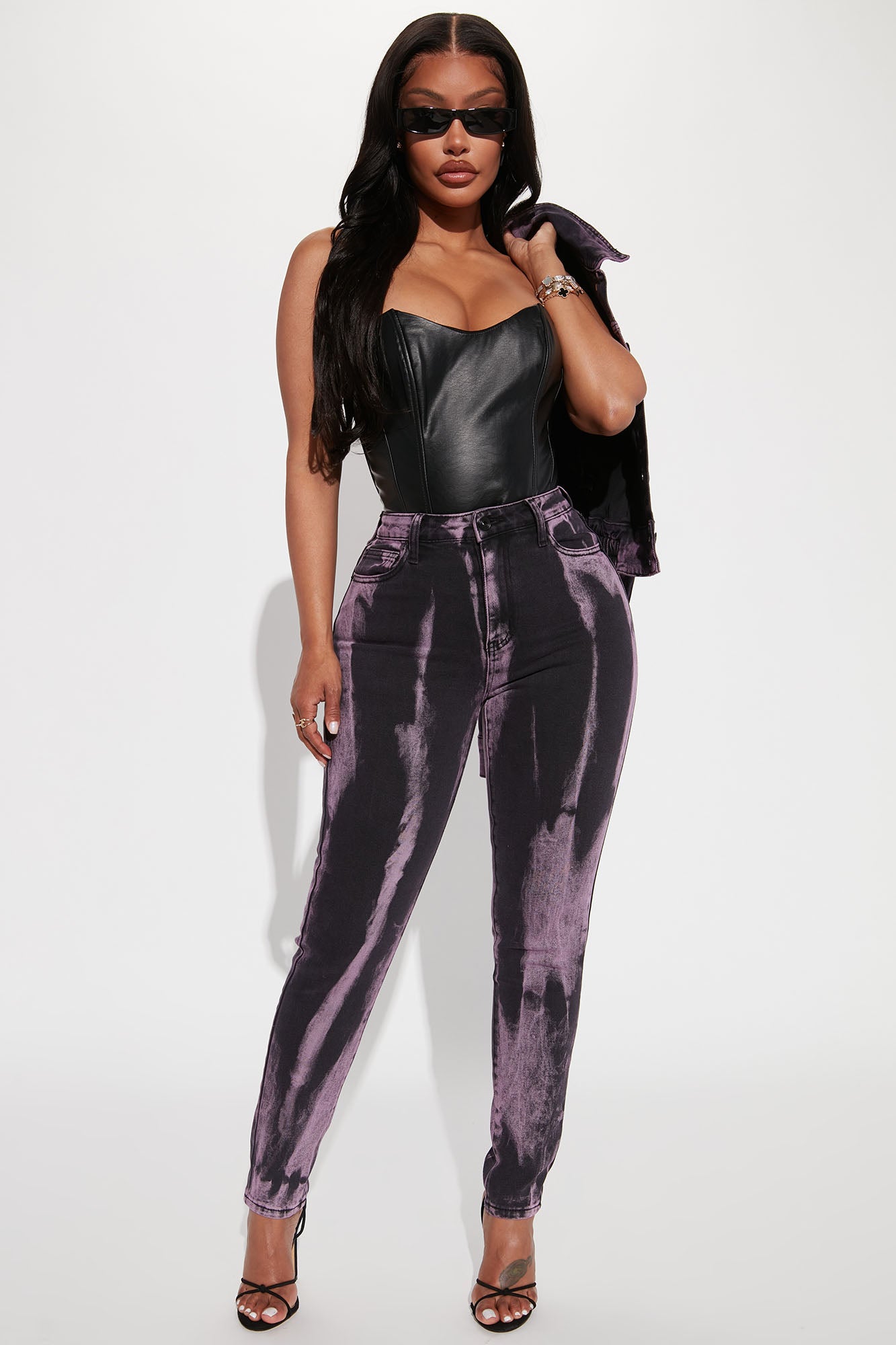 Guilty Pleasure Skinny Jeans - Black/Purple