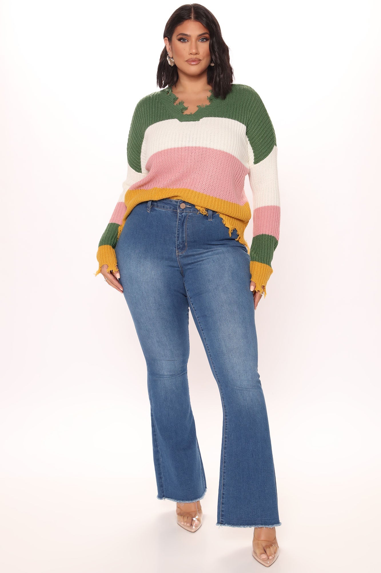 Valentina High Rise Flare Jeans - Medium Blue Wash