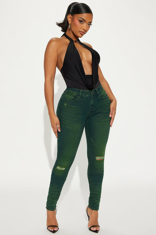 When You Know You Know Skinny Jeans - Olive