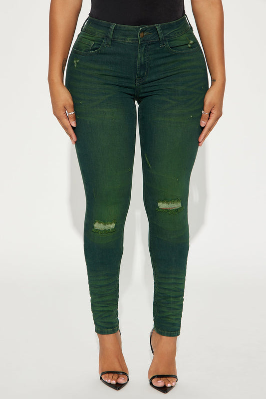 When You Know You Know Skinny Jeans - Olive