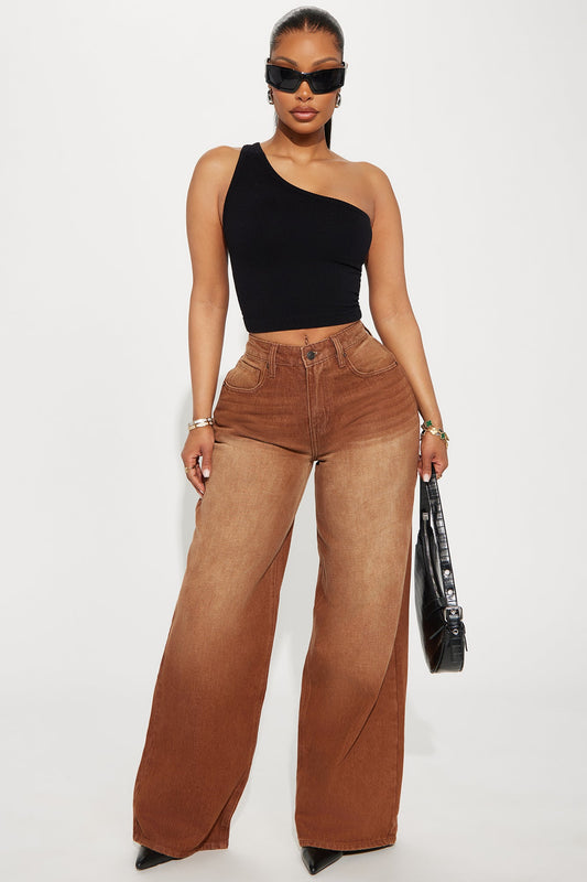 Amber Tinted 90's Baggy Jeans - Brown