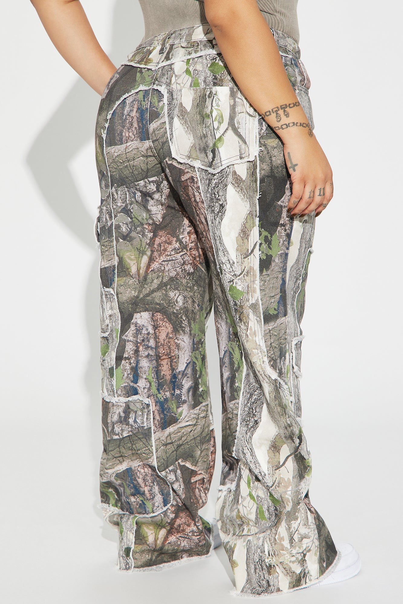 In My Sights Mixed Camo Baggy Jeans - Camouflage
