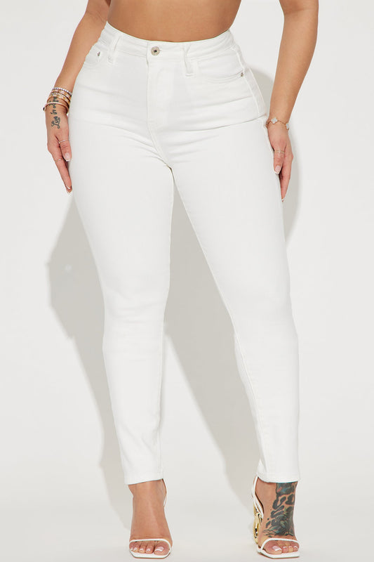 To The Point Stretch Skinny Jeans - White