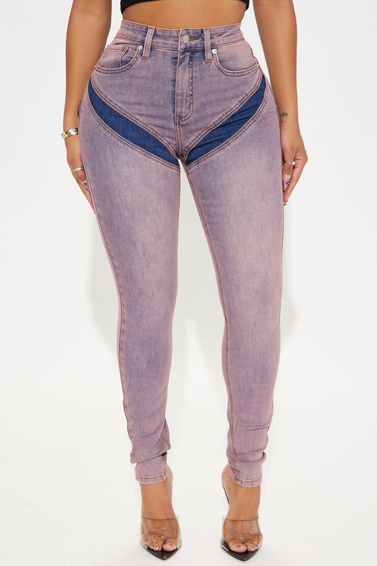 Under The Radar Stretch Skinny Jeans - Pink