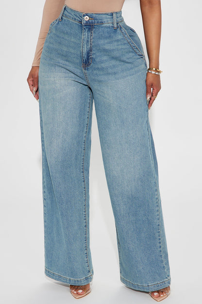 Dylan Drop Waist Baggy Jeans - Vintage Wash