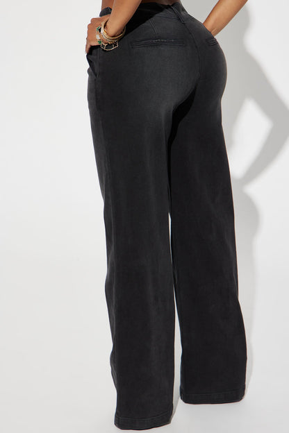 No Competition Baggy Wide Leg Jean - Black Wash
