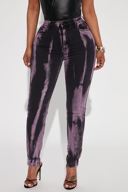 Guilty Pleasure Skinny Jeans - Black/Purple