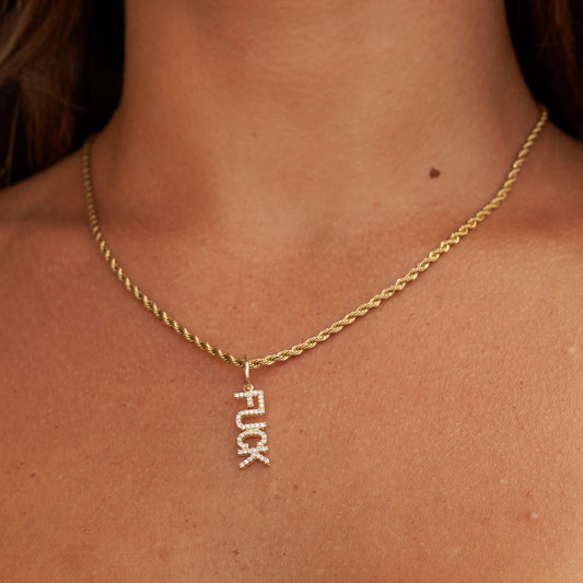 "Fuck" Pendant - Yellow Gold
